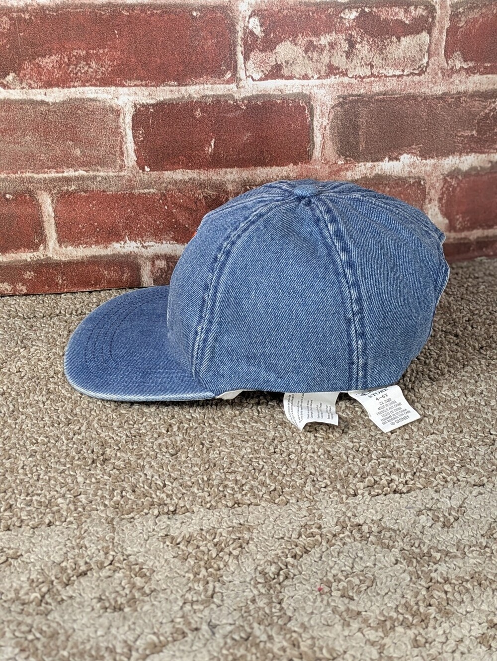 Disney Winnie the Pooh Vintage Fitted Denim Baseball Hat Girls Size 4 6X - Picture 2 of 9